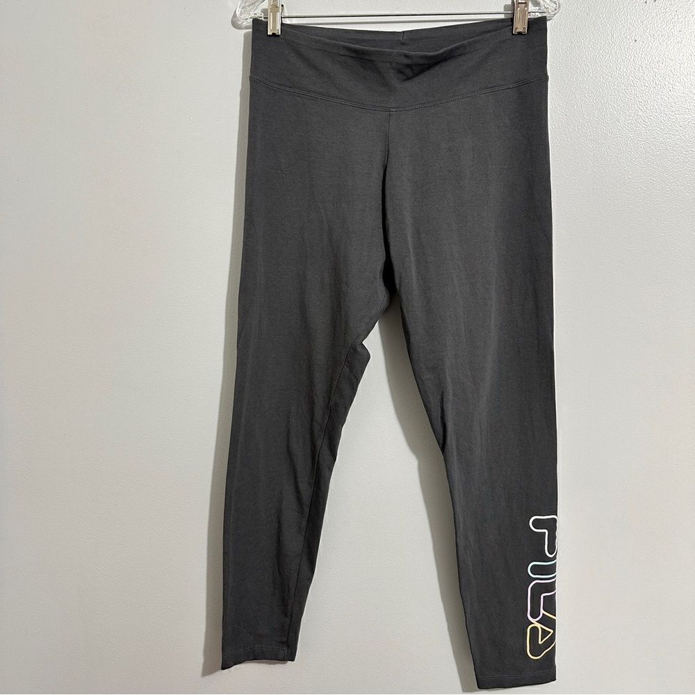 Fila Women's XL Gray Cotton Tight Yoga Pants Leggings